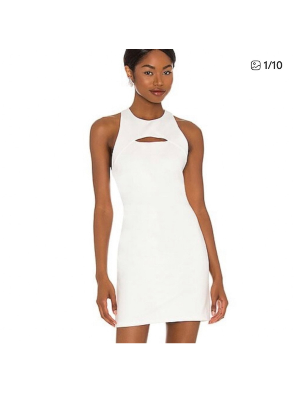 Alice + Olivia Gara Keyhole Cutout White Mini Dress